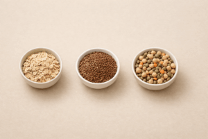 Haferflocken, Leinsamen, Hülsenfrüchte