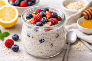 Zitronen-Beeren High-Protein Overnight