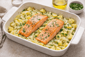 Ofenlachs mit Fenchel und Kartoffeln