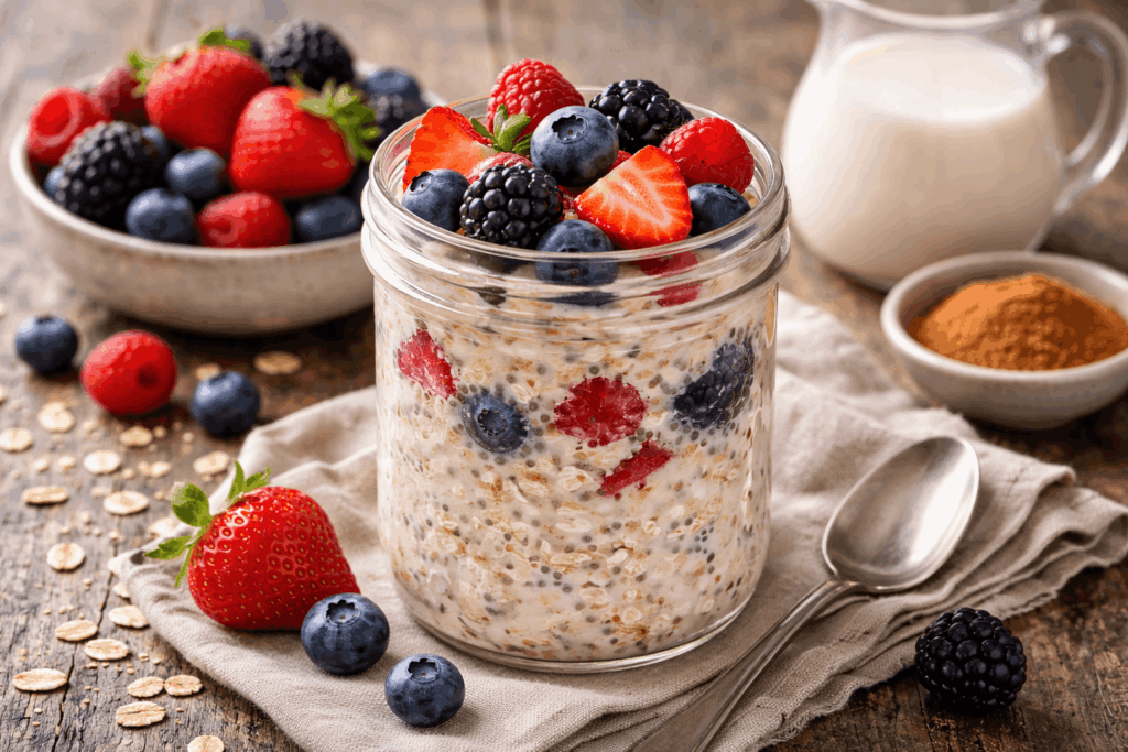 Overnight Oats mit Beeren