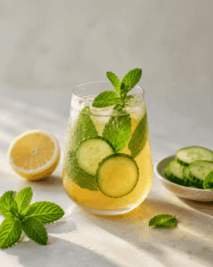 Kombucha mit frischer Minze